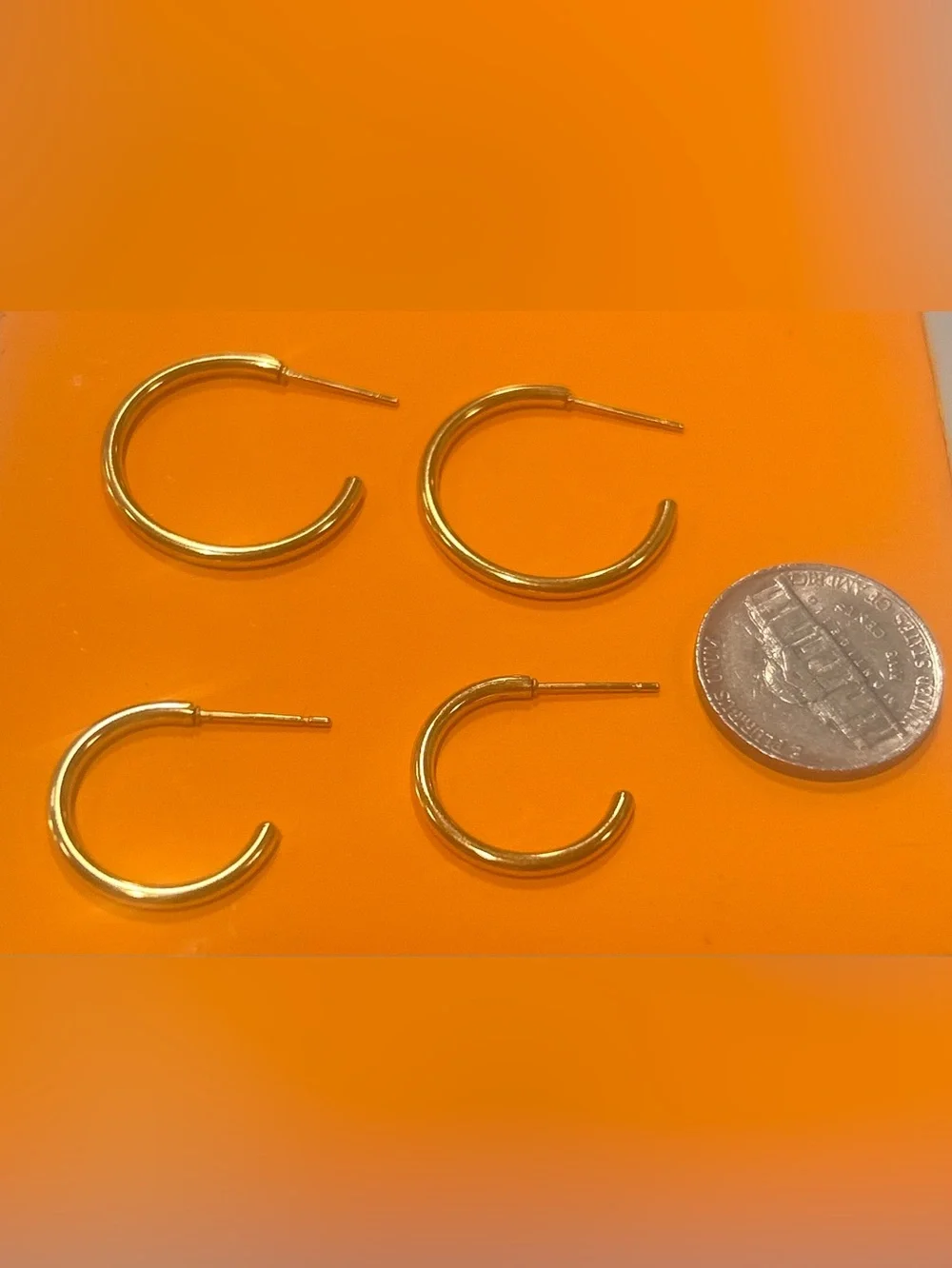 Gold Hoop Stud Earrings - Classic Women's Jewelry